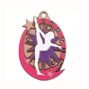 Gag 18K kultapinnoitettuneliömäinen suorakulmion mitali riipus rytminen voimistelumitali